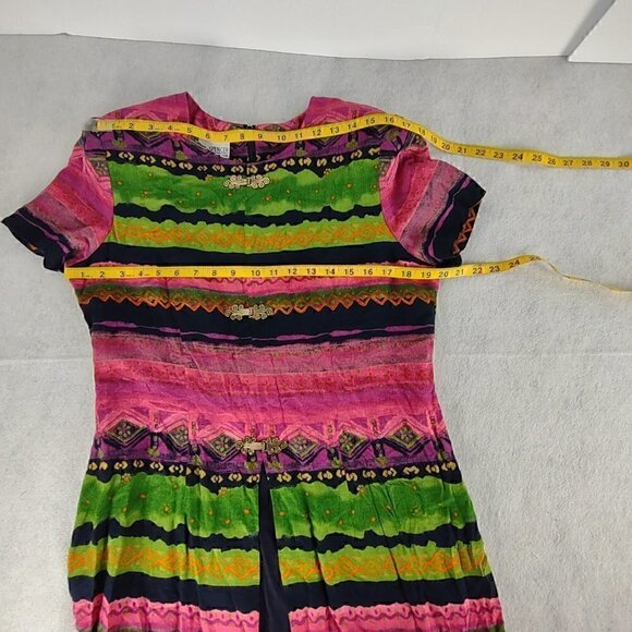 K.C. Spencer Vintage Multi Color Pattern Dress Size 12P - Picture 7 of 10